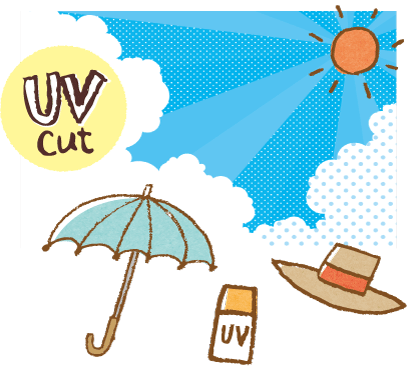 外出する際は、日傘や帽子、長袖の衣服の着用で紫外線を防ぎましょう