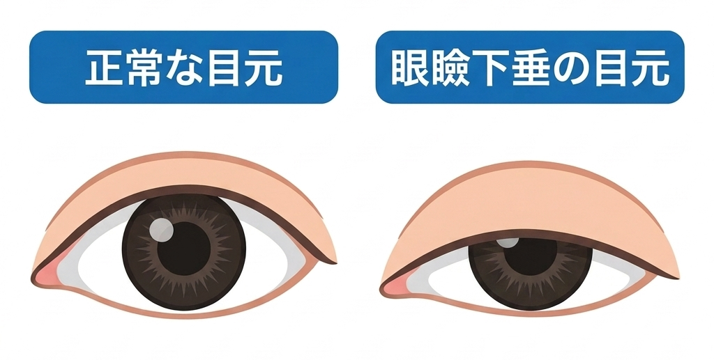 眼瞼下垂 目元の変化のイラスト